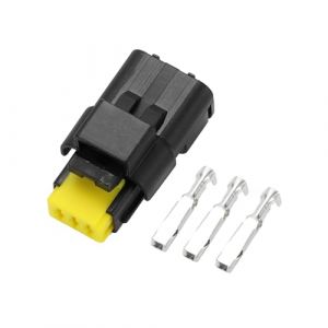 Partuto Connecteur De Phare Avant &Agrave; 3 Broches - Connecteur De Fil Femelle De Voiture - Pour Peugeot En Plastique Noir - 1 Ensemble (Part to u, neuf)