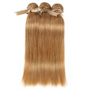Human Hair Extensions de cheveux humains blonds miel, cheveux br&eacute;siliens naturels Remy lisses, extension de cheveux blonds de 8 &agrave; 26 pouces Hair Extensions(26 26 26 26) (xiaoxiwenuk, neuf)