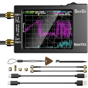 Seesii NanoVNA-H Analyseur de Réseau Vectoriel, Analyseur d'antenne V3,6 10KHz-1,5GHz MF/HF/VHF/UHF pour Paramètres S, Rapport d'onde Stationnaire de Tension et Graphique Smith Support SD Carte (SeeSii-EU, neuf)