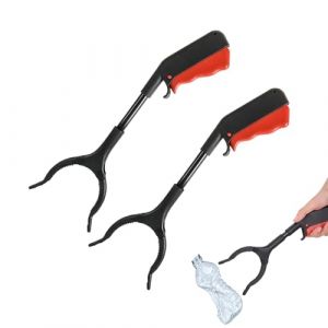 2 Pcs Pince de Préhension pour Séniors,Pince Ramasse Objet,29cm Pince à Déchets Courte,Pince Telescopique avec Crochet Magnétique,Pince de Préhension pour Personnes Agées pour Personnes Âgées (ShaoHua-FR, neuf)