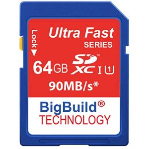BigBuild Technology 64 Go 90 Mo/s Ultra Rapide SDXC Carte m&eacute;moire pour Cam&eacute;ra de Fujifilm X-S10, Fujifilm X-T30 II (BigBuild Technology FR, neuf)