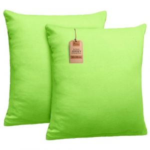 NatureMark Lot de 2 Housses de Coussin en Jersey Housse de Coussin Coussin pour dormeur lat&eacute;ral Coussin pour Nuque Nombreuses Tailles et Couleurs Oeko-Tex (40 x 40 cm, Vert Pomme) (cottonrich, neuf)