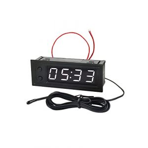 FBBULES 0.39&rdquo; 3 en 1 LED Thermom&egrave;tre Voltm&egrave;tre DC 5-50V Auto Temp&eacute;rature L'horloge LED Affichage Num&eacute;rique Voltom&egrave;tre Affichage pour SUV, Moto, Bateau (zhuhaishi xiangzhou laixing dianzishanghang, neuf)
