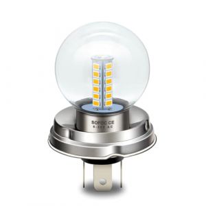 SOFOC - Ampoule LED P45T pour Phare de Moto G40 Compatible 6V 12V 24V AC6-30V 2W 500LM 2835 25SMD Double Fonction (Feux de Route/Croisement) Blanc chaud 1Pièce (Sofoc-EU, neuf)