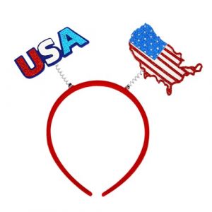 Bandeau ray&eacute; rouge et blanc bleu pour le jour de l'ind&eacute;pendance - Bandeau am&eacute;ricain - D&eacute;corations USA - Franges - Drapeaux am&eacute;ricains - Accessoires pour cheveux (bleu fonc&eacute;, taille unique) (jksmyx, neuf)