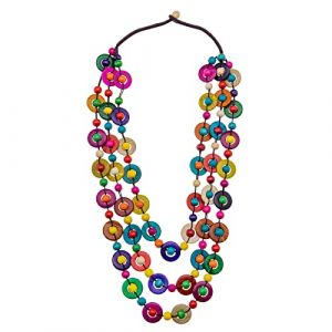 EMSea Collier Pendentif Perl&eacute; Antique Boh&egrave;me Vintage avec cadeau de Charmes de Coquille de Noix de coco pour dames et filles pour Plages de Vacances Hawaii (EMC_Store, neuf)