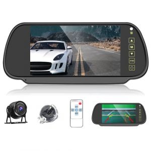 Cam&eacute;ra de Recul Voiture R&eacute;troviseur pour Camping Car avec &eacute;cran LCD Couleur 7" - Camera de Recul &eacute;tanche IP66 - Cam&eacute;ra de Voiture pour Voitures, SUV, camions avec 15m de c&acirc;ble 12V-24V (Hodozzy Direct, neuf)