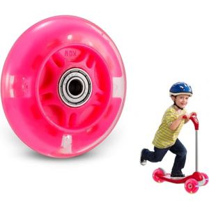 Roues de rechange pour trottinette, roue LED flash 80 mm, roues de skate pour trottinettes Mini Maxi Micro, lumi&egrave;res &agrave; roulettes clignotantes, arri&egrave;re, ABEC-7, 80 mm, pour enfants et adolescents (easy Reach Sheng, neuf)