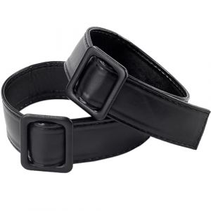 GORGECRAFT 2pcs Rechange pour Manteau Coupe Vent pour Femme et Homme Ceinture en Cuir PU Souple Noir Large Trench Cravate Poignets Ceintures Fermoirs &agrave; Boucle R&eacute;glables Accessoires pour V&ecirc;tements (GORGECRAFT FR, neuf)