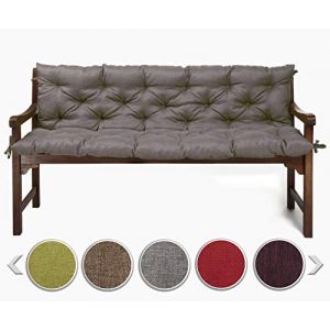 sunnypillow Coussin pour Banc de Jardin 140 x 50 x 50 cm - Matelas Exterieur, Interieur - Coussins Assise & Dossier Souples - Confortable Coussins pour terrasse, Balcon, Banquette - Gris (Globix24, neuf)