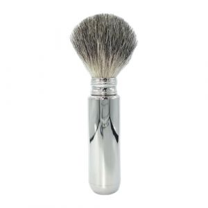 Magyfosia Blaireau de rasage professionnel pour homme - Support en aluminium - Coffret cadeau de voyage et de vacances - Outil de toilettage pour barbier, poils de blaireau (brosse argentée) (Welong Store, neuf)