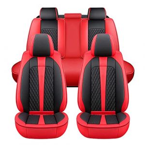 Jialuode Housses de si&egrave;ge de Voiture, Protections de Si&egrave;ge Auto 5 Si&egrave;ges, Housses de Si&egrave;ge Auto-Universel pour Convient &agrave; la Plupart des Voitures, SUV, camions, M003 Noir Rouge (maiduoshen123, neuf)