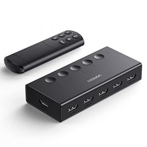 UGREEN HDMI Switch 4K 60Hz 5 Entrées 1 Sortie Commutateur HDMI 3D HDR CEC avec Télécommande IR Compatible avec PS5 PS4 Switch 2 Xbox One 360 TV Stick Box Chromecast Lecteur Blu Ray DVD Projecteur HDTV (UGREEN GROUP LIMITED UK, neuf)