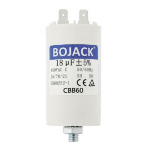 BOJACK CBB60 18uF 450V Condensateur de Démarrage moteur de Moteur pour Pompe de Piscine 18µF 450 Volt 45x70MM Connecteur M8 50/60Hz (BOJACK, neuf)