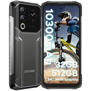 DOOGEE Blade20 Ultra Telephone Portable Incassable, 10300mAh, 32GB+512GB/2TB, 1.54” Écran Arrière & 6.6” HD+, 50MP Caméra,Android 14 Smartphone Incassable, 3 Fentes pour Carte/NFC/OTG/Face unlock/IP68 (MorisseauMaudseller, neuf)