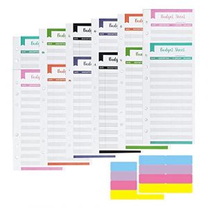 Planificateur de budget de 24 feuilles, classeur de budget A6 &agrave; 6 trous, feuilles de budget avec 16 &eacute;tiquettes autocollantes, accessoires de planificateur de budget en papier de recharge (Shenzhen Xiying Electronic Commerce Co.,Ltd, neuf)