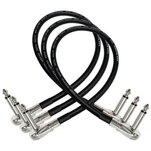 3 unités – Van Damme Pro Grade Classic XKE – 50 cm – Premium Flexible Shielded Guitare basse Pédale d'effets Instrument, câble – profil bas, Pancake à angle droit type de connecteurs (6.35 mm) TS (lit. a few metres of sunshine, neuf)