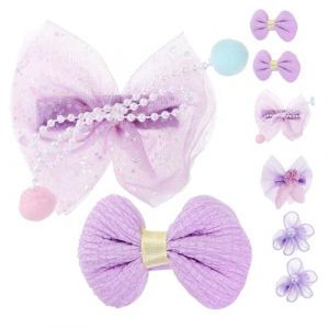 CLISPEED Lot de 8 Pinces &agrave; Cheveux Oreilles de Lapin N&oelig;ud et Fleurs, Taille Moyenne, Tissu Filet Violet, pour Filles Gar&ccedil;on et Filles, Accessoires Mignons pour F&ecirc;tes et Anniversaires (Yeahzl, neuf)