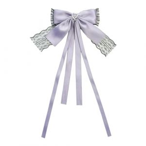 Yjcnelcr Barrettes à cheveux pour femme avec bordure en dentelle - Pince à cheveux élégante en forme de nœud - Pince à cheveux pour mariée - Photographie de queue de cheval - Accessoires de cheveux (GUijsfded, neuf)