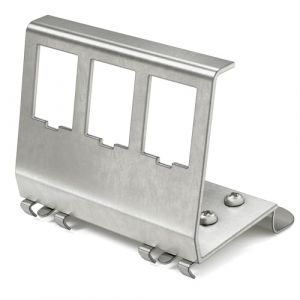 HB-DIGITAL Adaptateur de rail DIN pour module Keystone RJ45 &agrave; 3 ports, support en m&eacute;tal en acier inoxydable, 1,5 mm, pour montage sur rail DIN 35 mm, convient pour modules Keystone 14 x 16 mm (HB-DIGITAL, neuf)