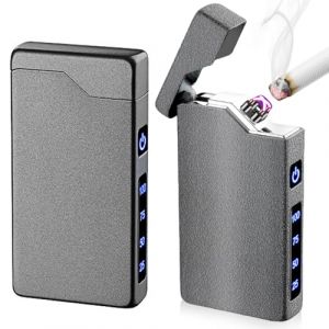 WIYETY Briquet &agrave; arc &eacute;lectrique rechargeable USB : r&eacute;sistant &agrave; l'eau et au vent, indicateur de batterie, briquet plasma de type C pour homme (noir) (GREENFOODERAN TRADING LTD, neuf)