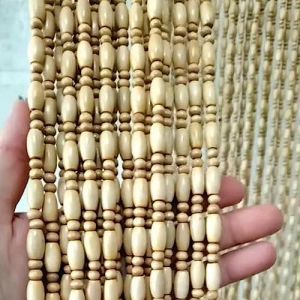 Rideaux De Porte en Perles,Rideau De Porte Perles Bois Naturel,Panneaux De Séparation De Décoration,Rideaux Anti Mouche Suspendue,Rideaux en Perles Brins Faits À La Main,W×H-55strands(110×210cm) (FYZSH Store, neuf)