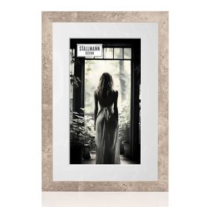 Stallmann Design Cadre photo avec passe-partout 60 x 80 cm (photo 50 x 70 cm) - Couleur : b&eacute;ton - Baguette de cadre de 30 mm d'&eacute;paisseur (Stallmann Design, neuf)