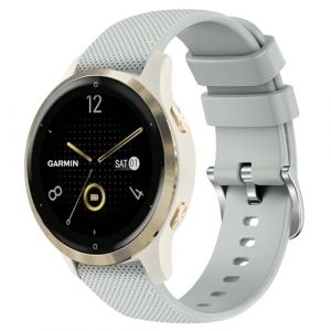 Bracelet pour Garmin Venu 2S/Venu 3S/Vivomove 3S/Vivoactive 4S,18mm Bracelet silicone souple pour Fossil Ladies Gen 6/gen 5E/Fossil Ladies Venture HR Gen 4/3/Withings Steel HR 36mm (Gris) (PanShiYunDong, neuf)