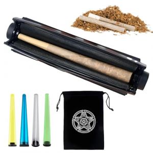 HomeDejavu Rouleur de joint,110mm Machine à rouler,Machine a rouler joint,Rouleuse à cigarette,4 Pièces Tube à Cigarettes en Plastique,Pour tabac à rouler, avec pochette en velours noir (Smoothquiet, neuf)