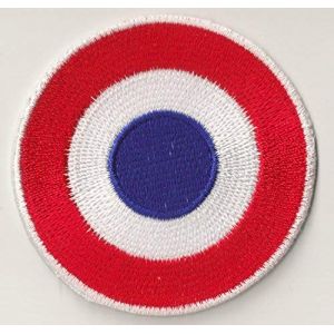 Patche écusson aviation française patch brodé cocarde France thermocollant (Naga.Hitam, neuf)