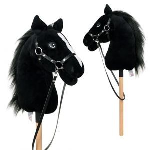 Pink Papaya Cheval à bâton, avec Un Licol et Une Bride, Cheval à bâton pour Le Hobby Horsing, Cheval à Monter pour Enfants. (Vevendo, neuf)