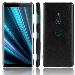 LMFULM&reg; Coque pour Sony Xperia XZ3 H9436 H8416 H9493 (6,0 Pouces) Mince PU Cover &Eacute;tui de Protection PC Dur Housse Arri&egrave;re Rigide Case Litchi Motif Noir (LMAZWUFULM, neuf)