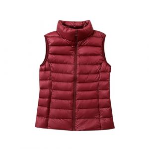 Doudoune Legere sans Manche Femme Gilet Doudoune L&eacute;g&egrave;re sans Manches Femme Gilet Duvet Matelass&eacute; Veste Doudoune Fine sans Manches Femme Blouson Manteau sans Manche Femme Hiver Grande Taille Rouge XL (Pengniao, neuf)