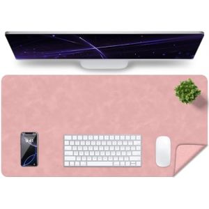 Tapis de Bureau Vieilli en Cuir, Tapis D'ordinateur Imperm&eacute;able, Tapis de Bureau Facile &agrave; Nettoyer, Sous-Main et de Clavier pour le Bureau, Tapis de Bureau Grand Tapis D'&eacute;criture (Rose, 80x40cm) (YoursTrust-EU, neuf)