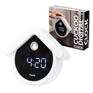 Fisura &ndash; R&eacute;veil num&eacute;rique Coucou Original avec Couleurs d&eacute;grad&eacute;es. 3 alarmes, 3 Niveaux de luminosit&eacute;, Affichage de la Date et temp&eacute;rature. C&acirc;ble USB-C. Design Unique. (FISURA, neuf)