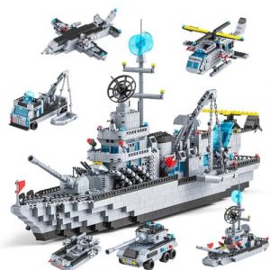 Kit de mod&eacute;lisation technique - 1560 blocs de serrage 6 en 1 - Cuirass&eacute; militaire - Jouet de construction - Navires de guerre - Briques de construction - Compatible avec Lego (JOMIOD-EU, neuf)