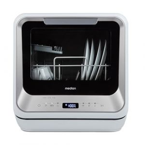 MEDION Mini lave-vaisselle DWT20 (lave-vaisselle de table, lave-vaisselle, 2 couverts, fonctionne avec/sans raccordement &agrave; l'eau, 6 programmes de nettoyage, biberons, d&eacute;part diff&eacute;r&eacute;, pose libre) (medionshop-deutschland, neuf)