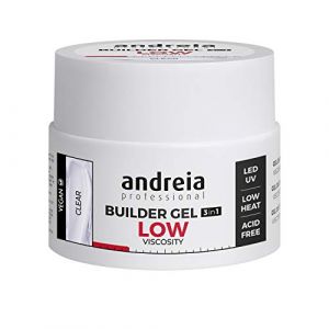 Gel de Construction pour Ongles Andreia Professional - Viscosité Faible, Parfait comme Base et Top Coat, Kit Art d'Ongles LED & UV, Produit Vegan et Neutre en Carbone - Clair 44g (MinitBuy, neuf)