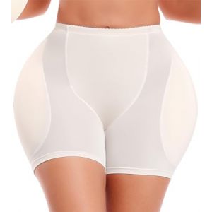 YINGKE Femme Culotte Sculptante Rembourrée Taille Haute Shapewear Remonte Fesses avec Coussinet Amovible (3XL, 1 Beige) (EmilyLe, neuf)