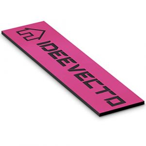 Plaque boite aux lettres personnalisable dimension 100 x 25 mm ROSE - Plastique PVC Acrylique - r&eacute;sistant aux intemp&eacute;ries et aux UV - autocollante adh&eacute;sive au verso produit (Ideevecto, neuf)