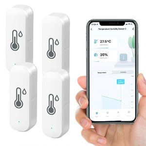 Wifi Thermom&egrave;Tre Hygrom&egrave;Tre Int&eacute;Rieur-Capteur De Temp&eacute;Rature Sans Fil Avec Enregistreur De Donn&eacute;Es, Surveillance &agrave; Distance Et Alarme Via L'Application Tuya-Compatible Avec Alexa, Google (Lot De 4) (STRONG ASPIRATION LIMITED, neuf)