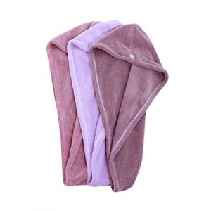 MUSISALY Lot de 3 Bonnets de Séchage de Cheveux en Polaire pour Femmes Bonnet de Bain à Séchage Rapide Matériau Absorbant Doux pour Femmes (YangF, neuf)