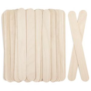 WISYOK 120pcs Spatule en Bois, B&acirc;tonnets de Glace, Batonnet Bois Couleur Naturelle, B&acirc;tons de Glace, Abaisse Langue Adulte, Id&eacute;al pour bricoler et d&eacute;corer - 150x18mm (WISYOK STORE, neuf)