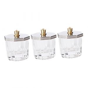MERRYHAPY Bol Avec Couvercle Pour Nail Art Coupelle Pour Manucure Liquide Set De 3 Contenants (Tanomi, neuf)