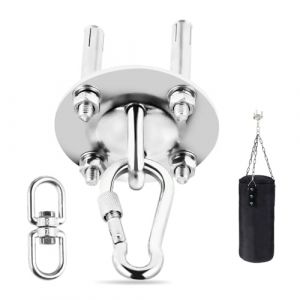 Lrocotanc Crochet Plafond Acier Inoxydable Jusqu'&agrave; 450KG - Support pour Sac De Sable 360&deg; Rotation - Fixation pour Hamac - Crochet pour Balan&ccedil;oire - Crochet De Charge Lourde pour Suspension (JTcymstore, neuf)