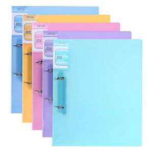 Hotyin 5 x Classeur Souple A4, Classeur A4 à 2 Anneaux en D, Dos de 38 mm, Plastique Classeur à Anneaux avec Poche, Couleurs Assorties Translucides (PINRUI, neuf)