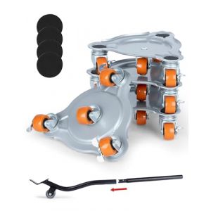 Kit de roulettes pour Meuble Lourd, Charge 400 Kg, Lève-Meubles, roulettes Pivotantes à 360° avec Frein, roulettes de Transport pour Déplacer Meuble – Canapé, Réfrigérateur, Armoire (hefengxianpanhuiriyongpinyouxiangongsi, neuf)