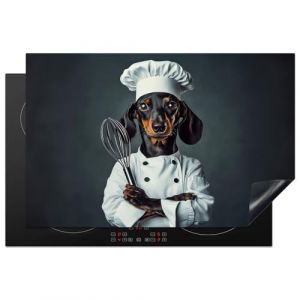 KitchenYeah© Protection Plaque Cuisson Deco Cuisine Cache Induction 80x52 cm Protège Pour Cuisiniere Protection Chien - Garde - Cuisinier (KitchenYeah, neuf)