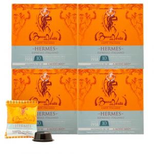 BOCCA DELLA VERITA - Bo&icirc;te de 40 capsules de caf&eacute; italien HERMES Espresso Italiano, Capsules compatibles avec la machine &agrave; caf&eacute; Lavazza&reg; A Modo Mio, 100% Made in Italy (God Save The Coffee, neuf)