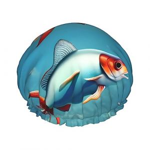 Bonnet de douche réutilisable avec motif poisson volant dans l'océan, double couche, garde les cheveux secs, s'adapte à toutes les têtes (Zhengzhou Ningqi Network Technology Co., Ltd, neuf)